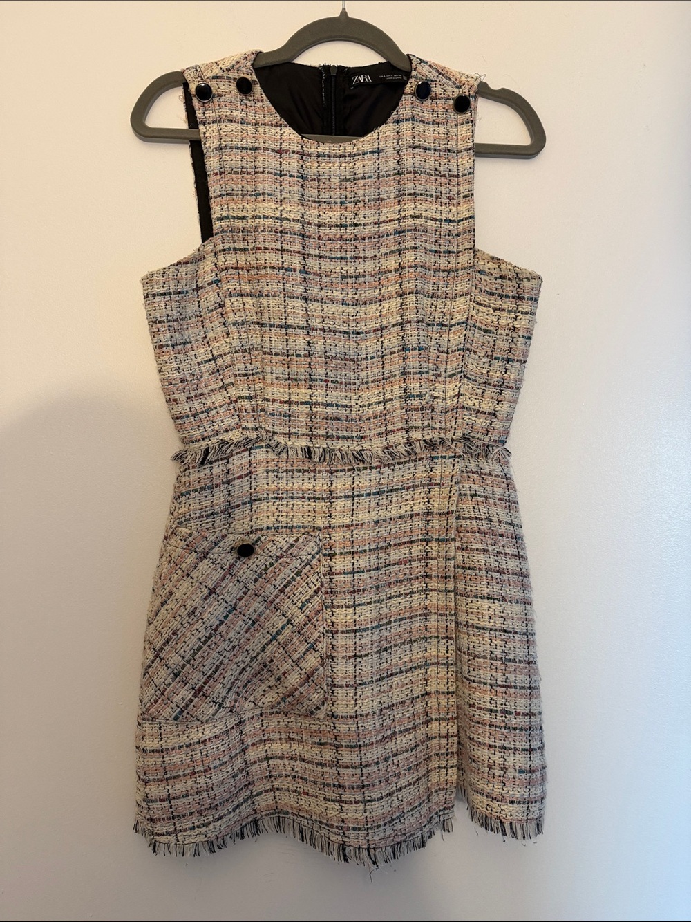 Zara Multicolor Tweed Sleeveless Romper